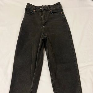 Dark grey straight high jeans